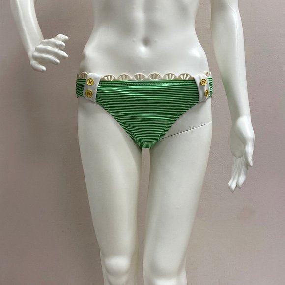 Jessica Simpson Green Striped Bikini Bottom - Picture 1 of 10